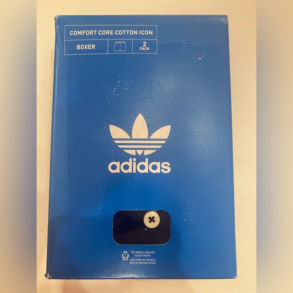 Adidas 2-Pack Comfort Core Cotton Icon Boxers Size Large 36-38‎